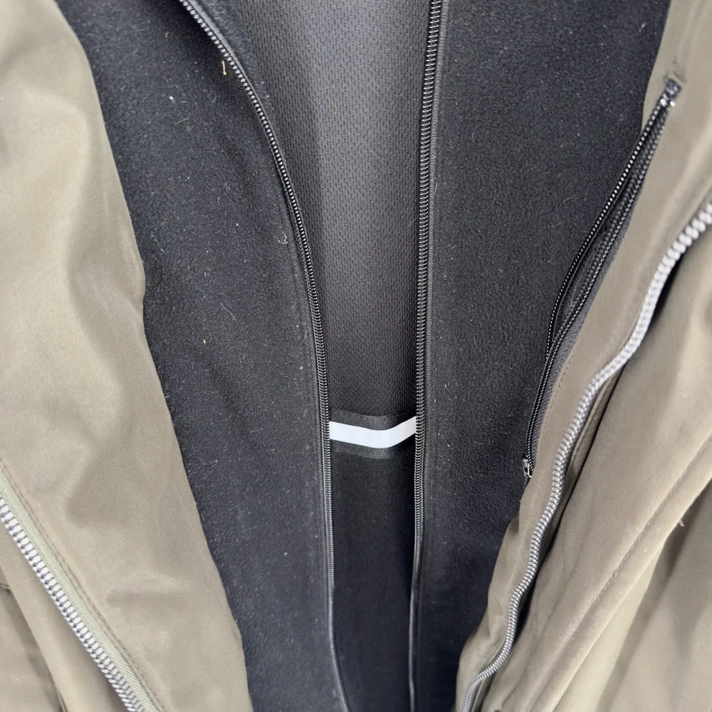 St. Johns Bay Mens 3-in-1 Systems Jacket Olive Brown Fleece Liner Hooded XL
